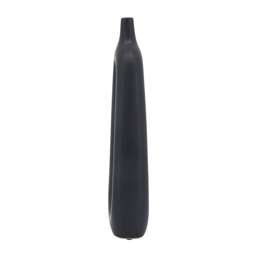 Sagebrook 14" Ceramic Open Cut-out Vase - Black