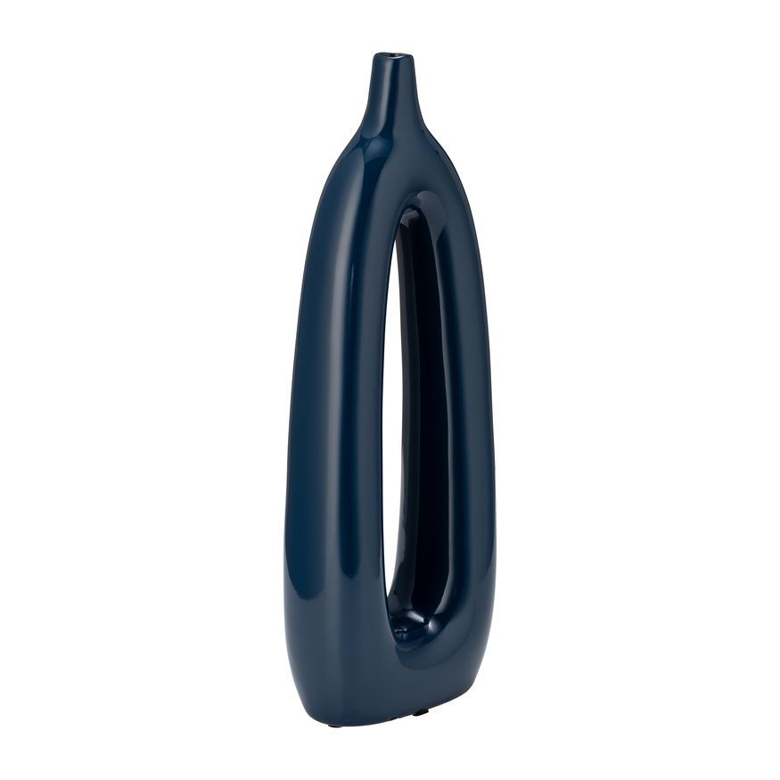 Sagebrook 14" Ceramic Open Cut-out Vase - Blue