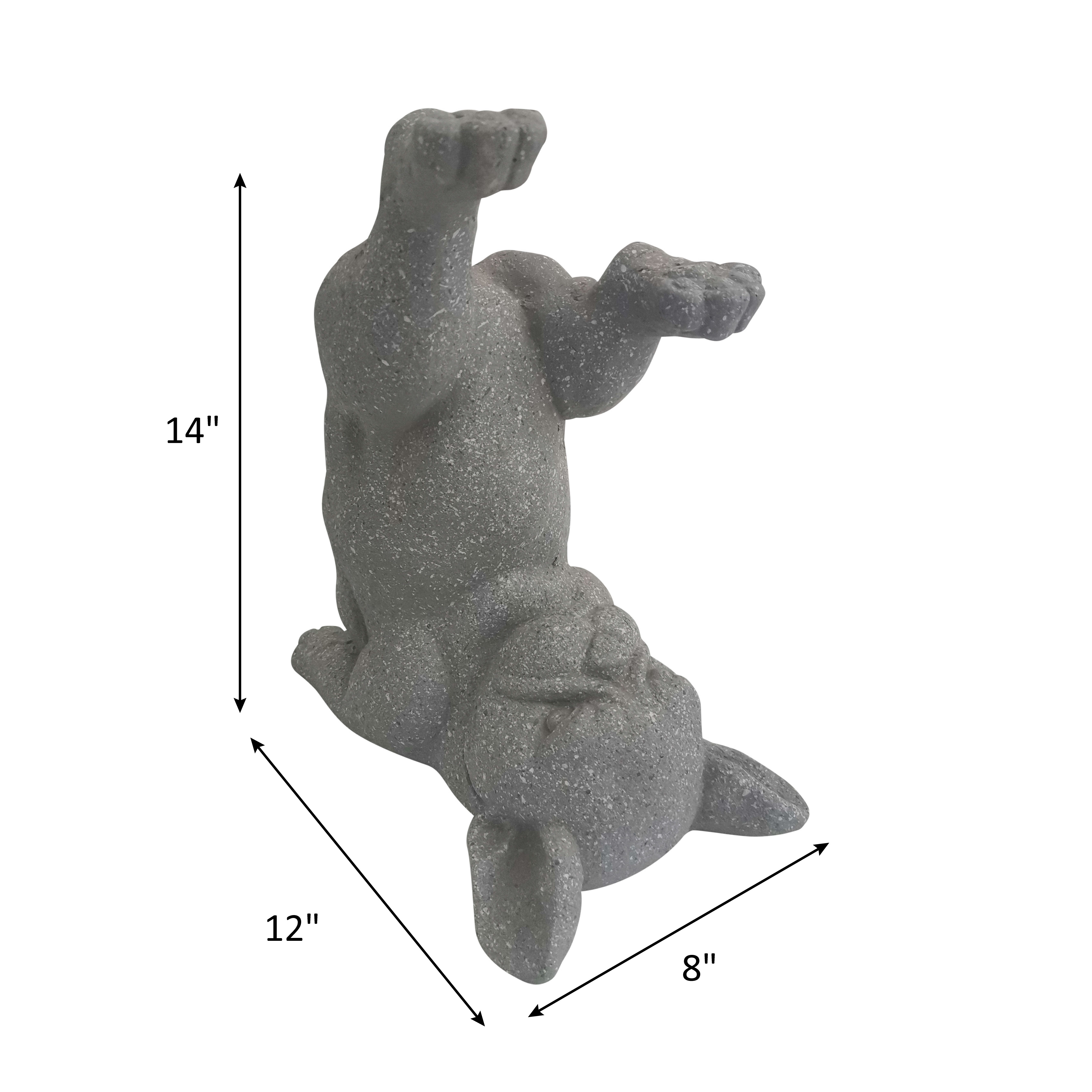 Sagebrook 14" Resin Yoga Dog - Gray