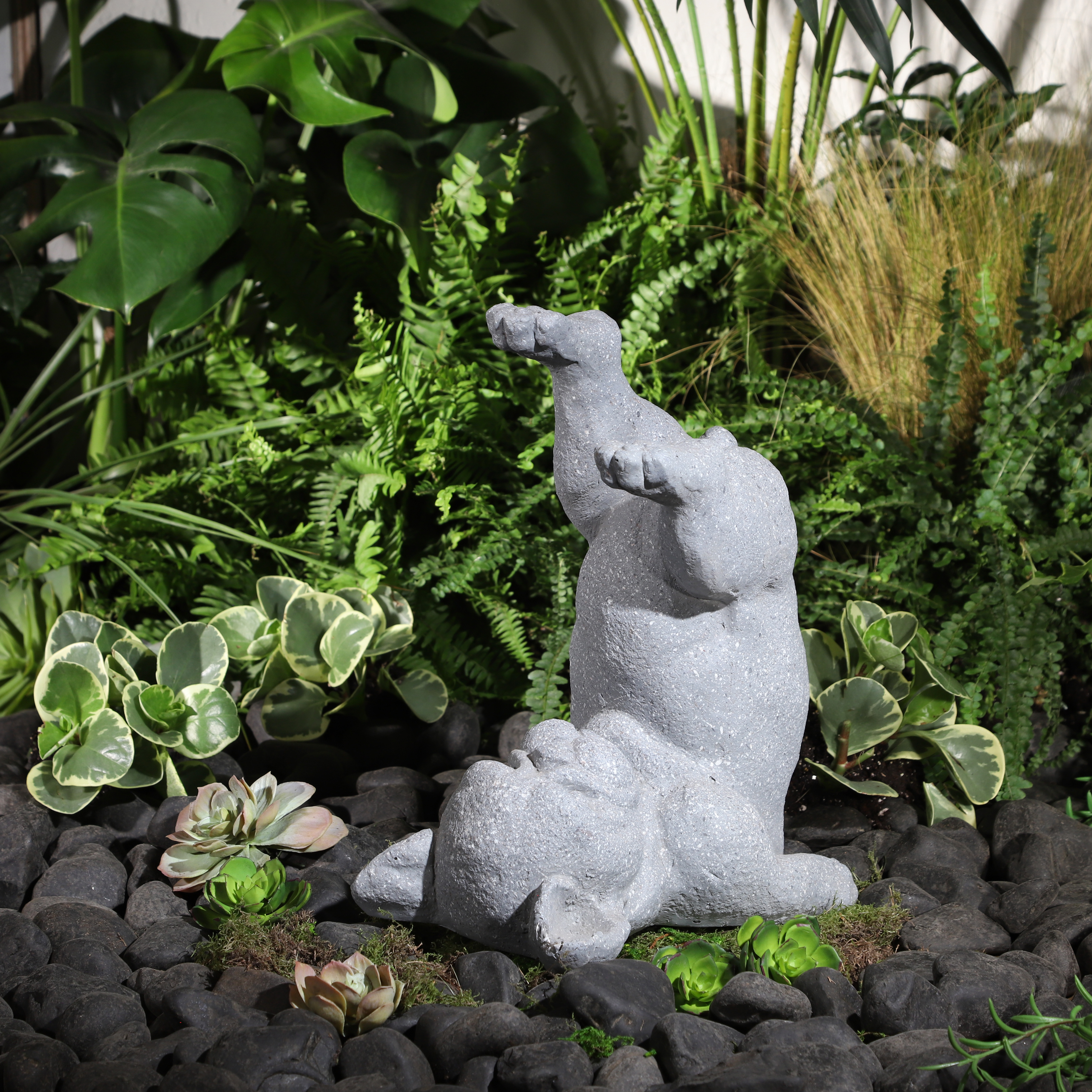 Sagebrook 14" Resin Yoga Dog - Gray