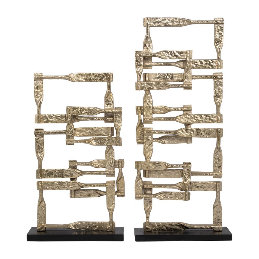 Sagebrook 22" Metal Stacking Squares - Gold