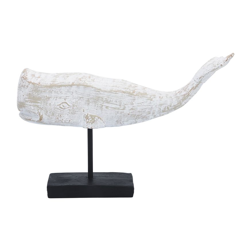 Sagebrook - 8" Resin Whale On A Stand in White