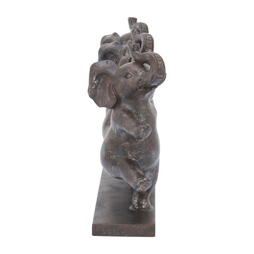 Sagebrook - 7" Resin Dancing Elephants in Bronze