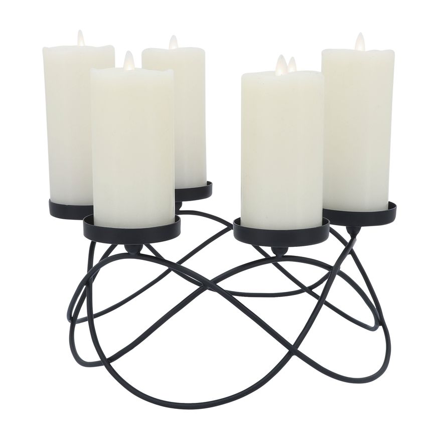 Sagebrook - 14" Metal 6-Pillar Holders in Black