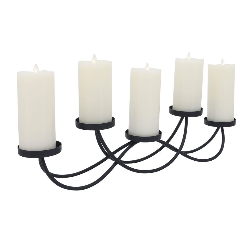 Sagebrook - 24" Metal 5-Pillar Holders in Black