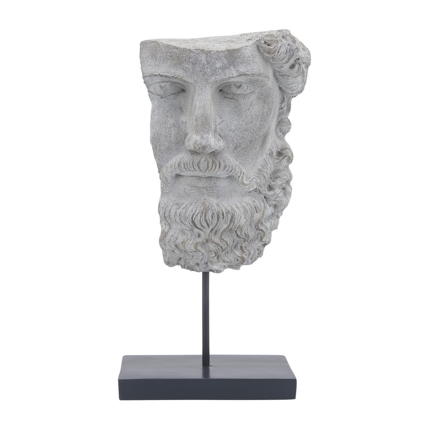 Sagebrook 18" Resin Face On Stand - Gray