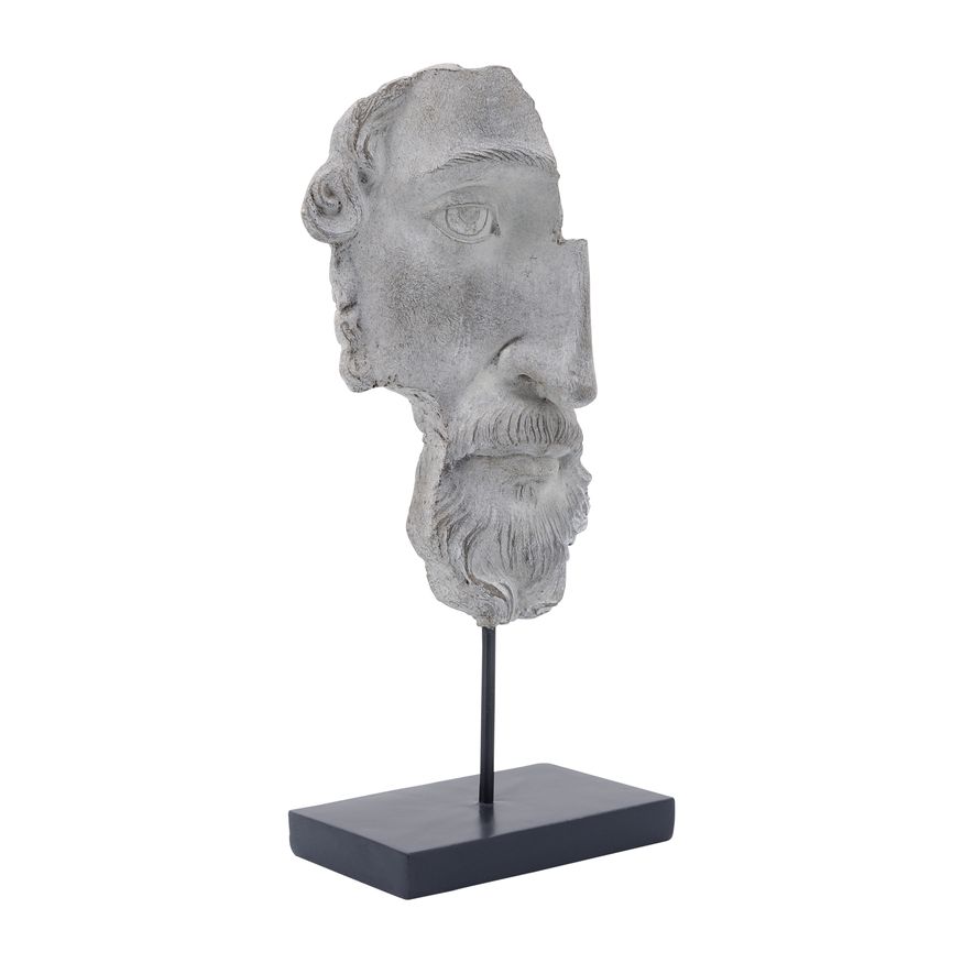 Sagebrook 16" Resin Face On Stand - Gray