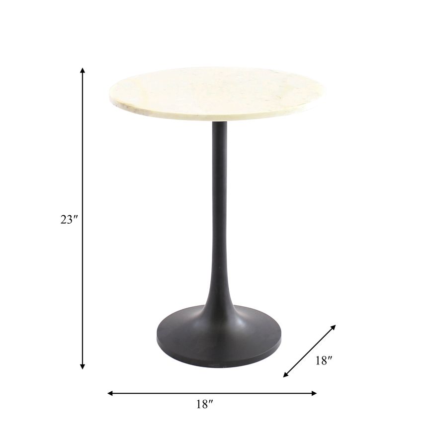 Sagebrook Accent Table Marble Top - Black/White