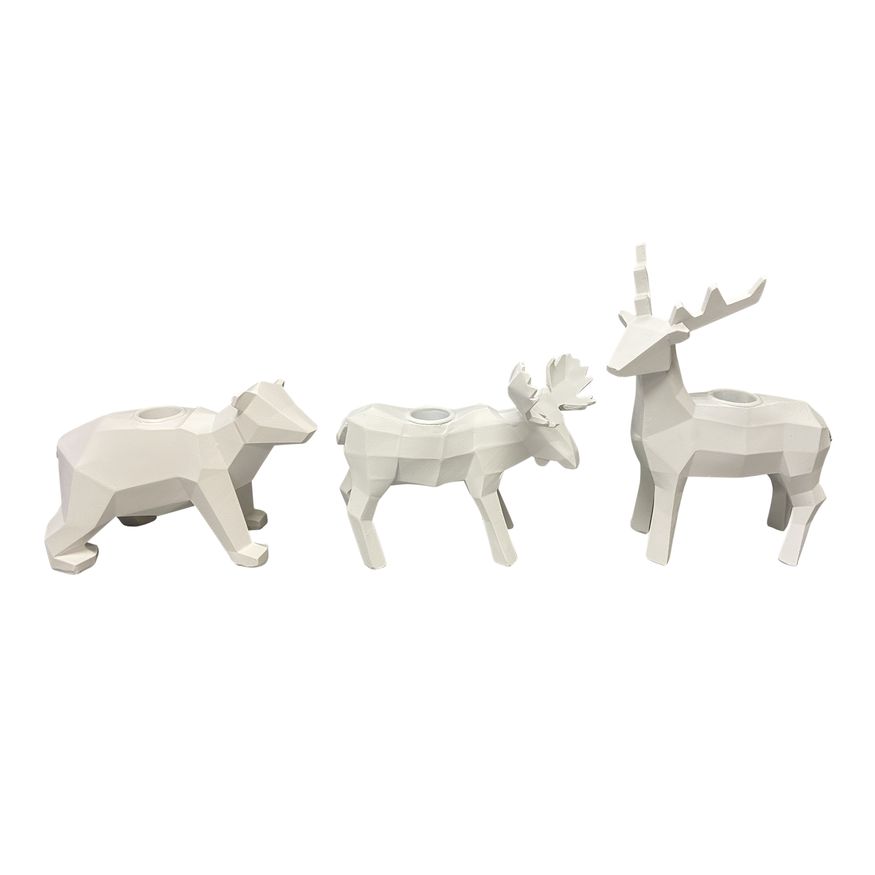 Sagebrook 7" Resin Forest Animals Candle Holders (Set of 3)