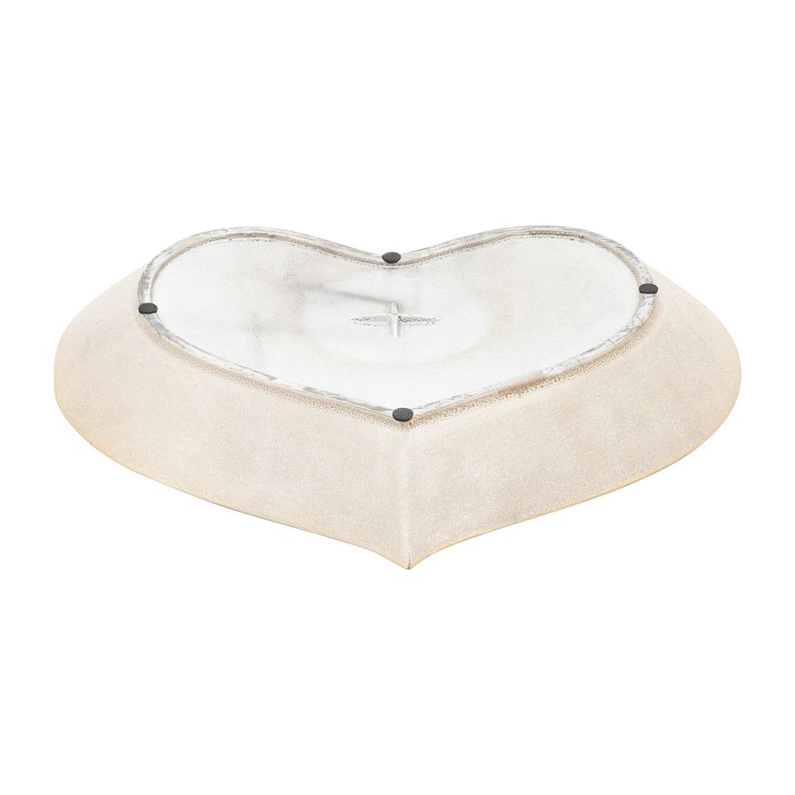 Sagebrook - 12"/13"/15" Ceramic Scratched Heart Plates (Set Of 3) in Champagne