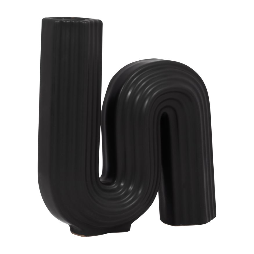 Sagebrook 11" Ceramic Loopy Vase - Black