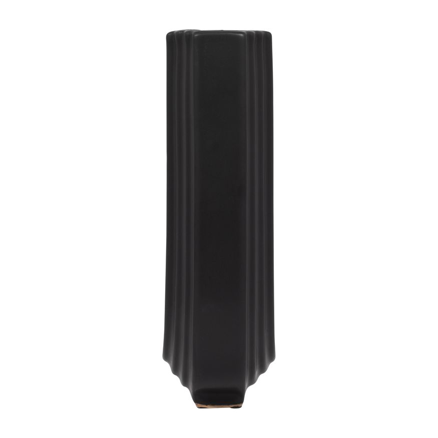 Sagebrook 11" Ceramic Loopy Vase - Black