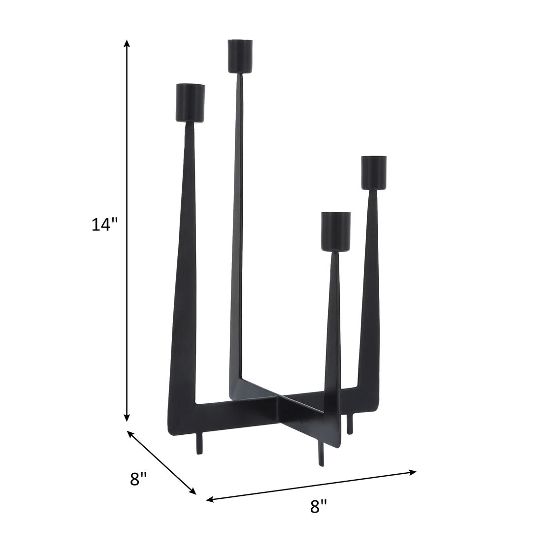 Sagebrook - 14" Metal 4-Candlesticks Holder in Black