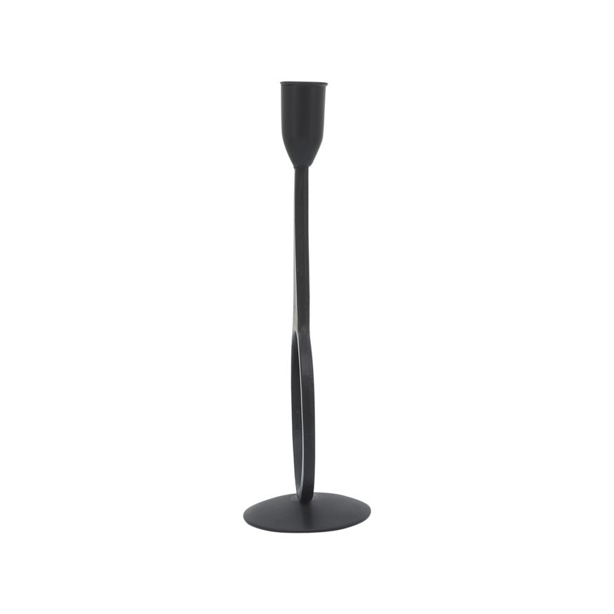 Sagebrook 10" Metal Round Taper Candle Holder - Black