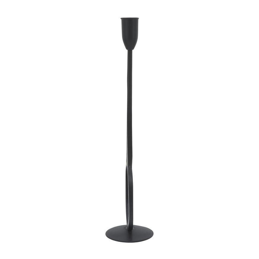 Sagebrook 13" Metal Round Taper Candle Holder - Black