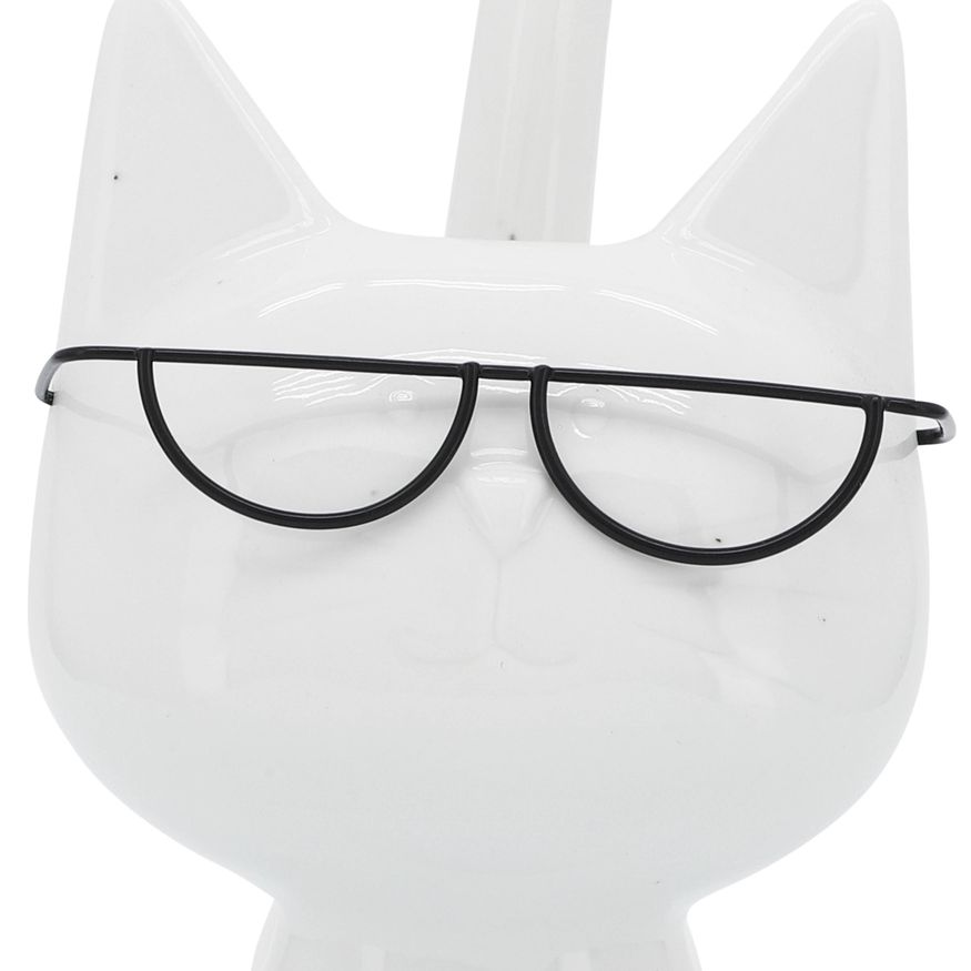 Sagebrook - 8" Porcelain Kitty With Glasses in White