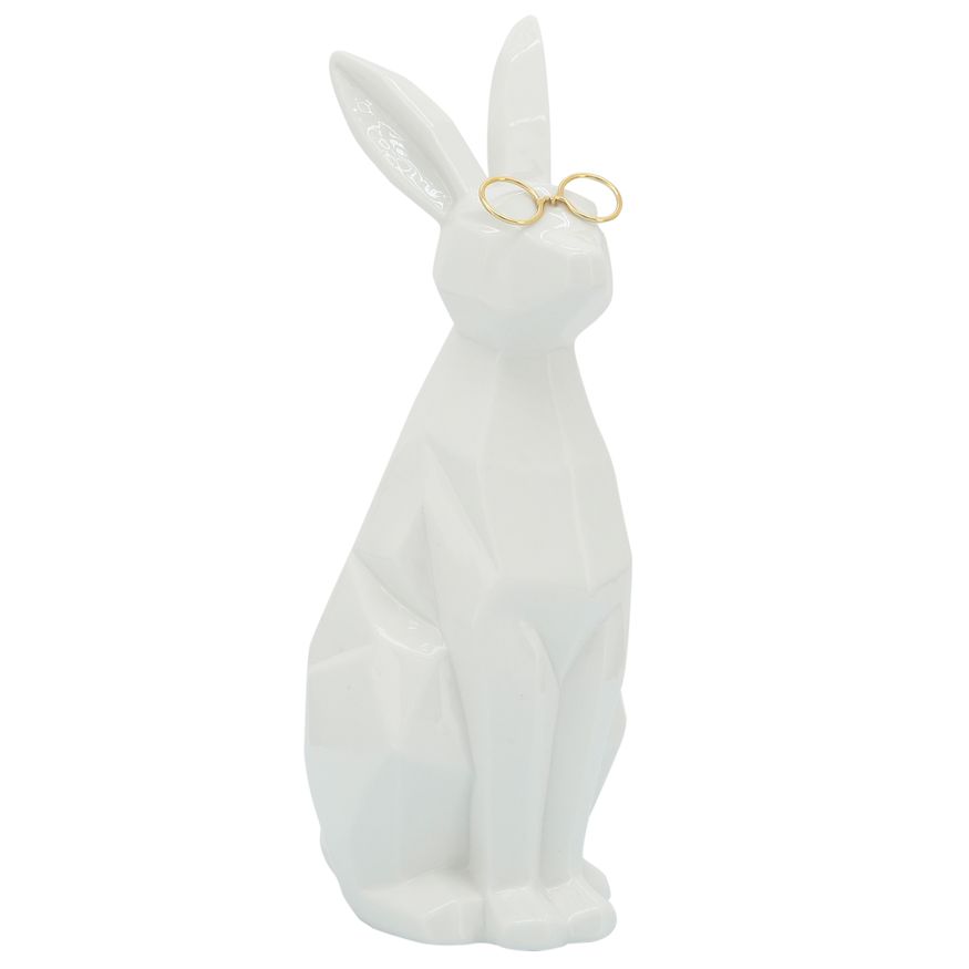 Sagebrook 11" Ceramic Bunny With Glasses