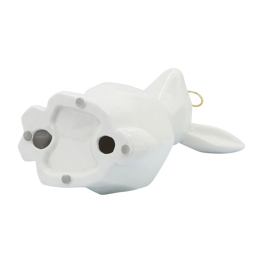 Sagebrook 11" Ceramic Sideview Bunny With Glasses - White/Gold