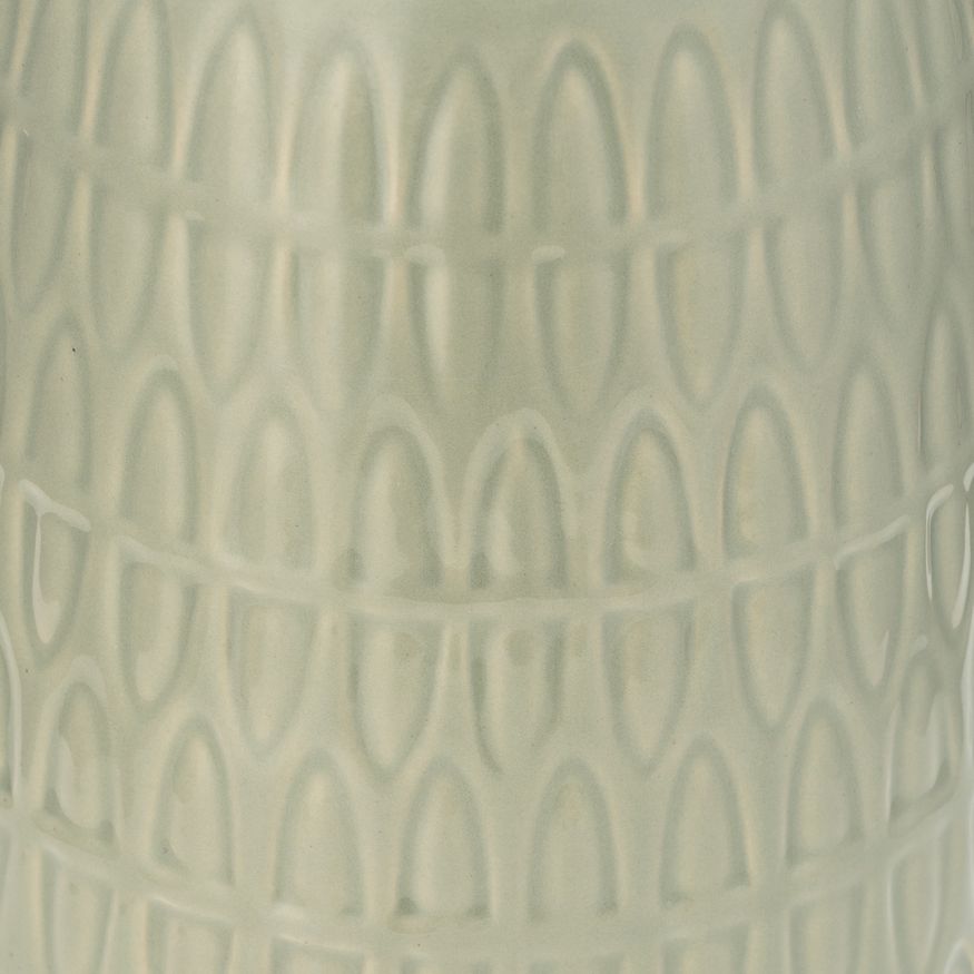 Sagebrook 12" Ceramic Carved Vase - Cucumber