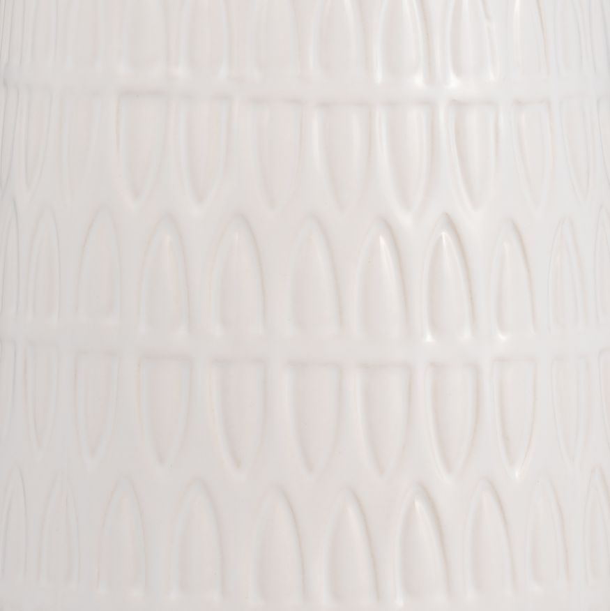 Sagebrook 15" Ceramic Carved Vase - White