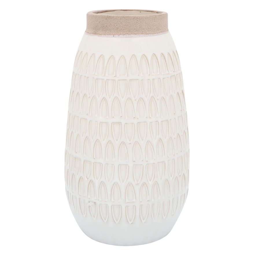 Sagebrook - 15" Ceramic Carved Vase