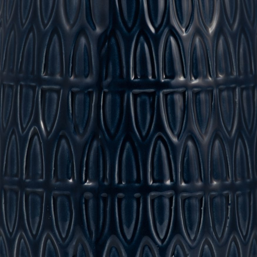 Sagebrook™ 10" Ceramic Carved Vase - Navy Blue