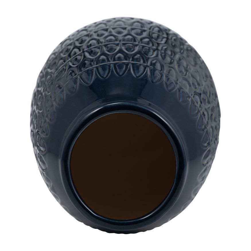 Sagebrook™ 10" Ceramic Carved Vase - Navy Blue