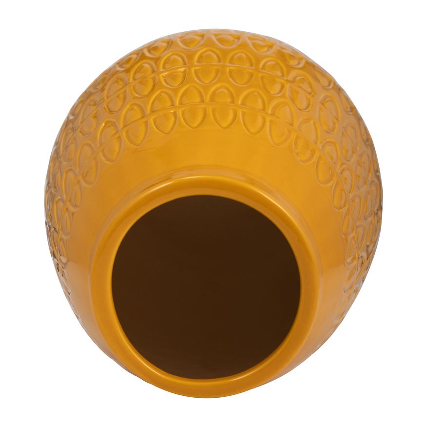 Sagebrook™ 8" Ceramic Carved Vase - Mustard Gold