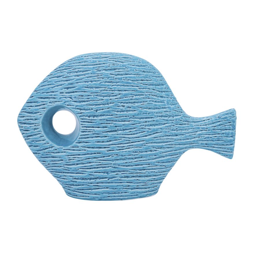 Sagebrook 14" Ceramic Textured Fish - Blue