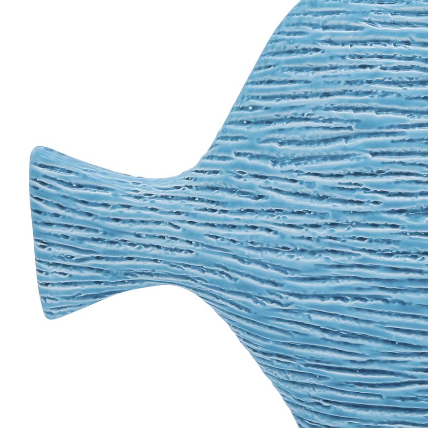 Sagebrook 14" Ceramic Textured Fish - Blue