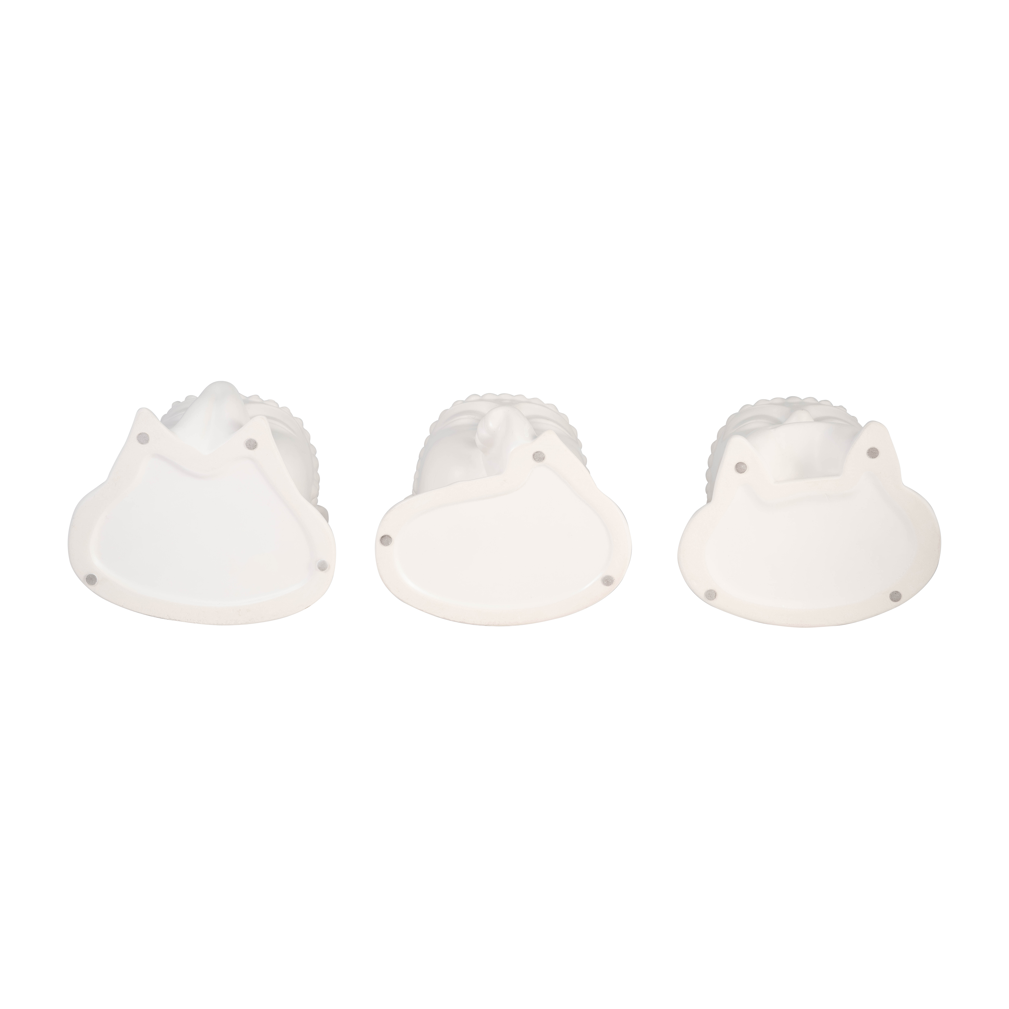 Sagebrook - 7" Ceramic Buddha Head Planters (Set Of 3) in White