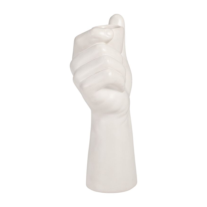 Sagebrook - 8" Ceramic Hand Candle Holder in White