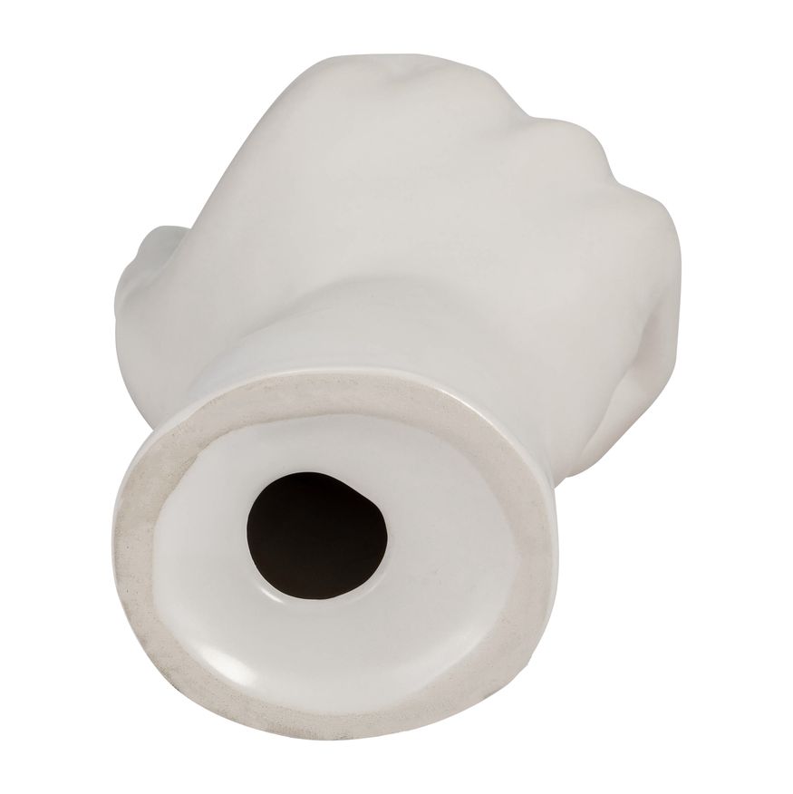 Sagebrook - 8" Ceramic Hand Candle Holder in White