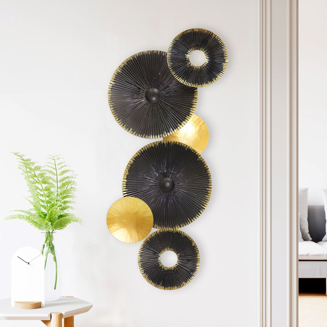 Sagebrook - Metal Lily Pads Wall Decor in Black