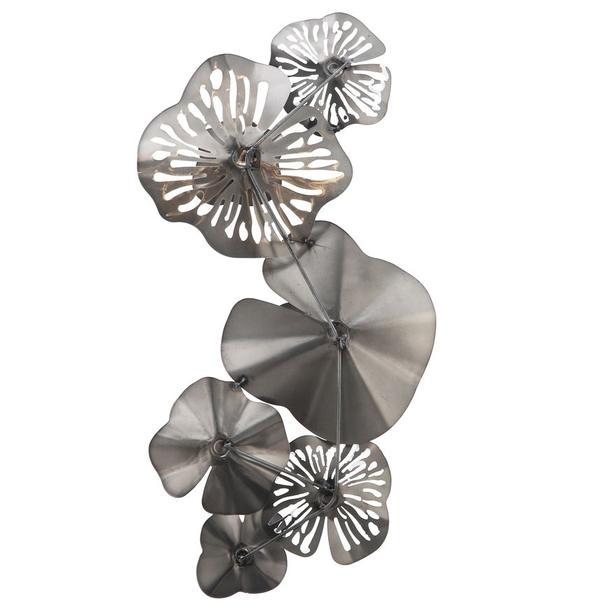 Sagebrook - Metal Flowers Wall Decor in Black/Gold