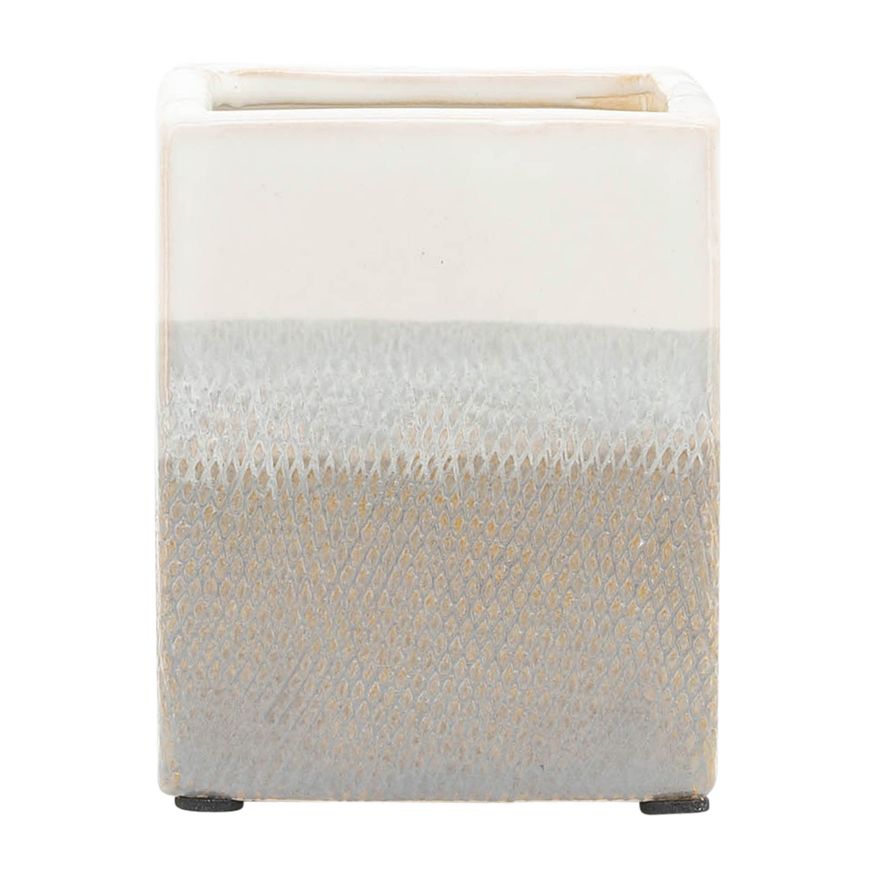 Sagebrook 4" Ceramic Pen Holder - White/Gray