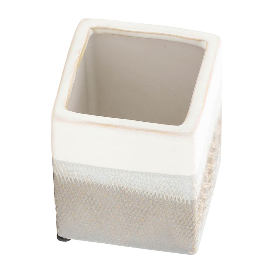 Sagebrook 4" Ceramic Pen Holder - White/Gray