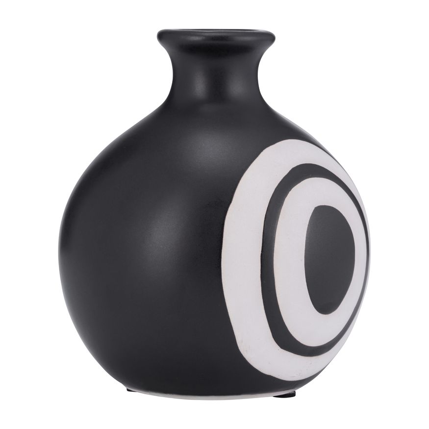 Sagebrook 7" Ceramic Abstract Vase - Black