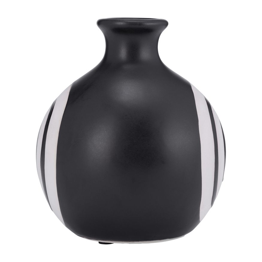 Sagebrook 7" Ceramic Abstract Vase - Black