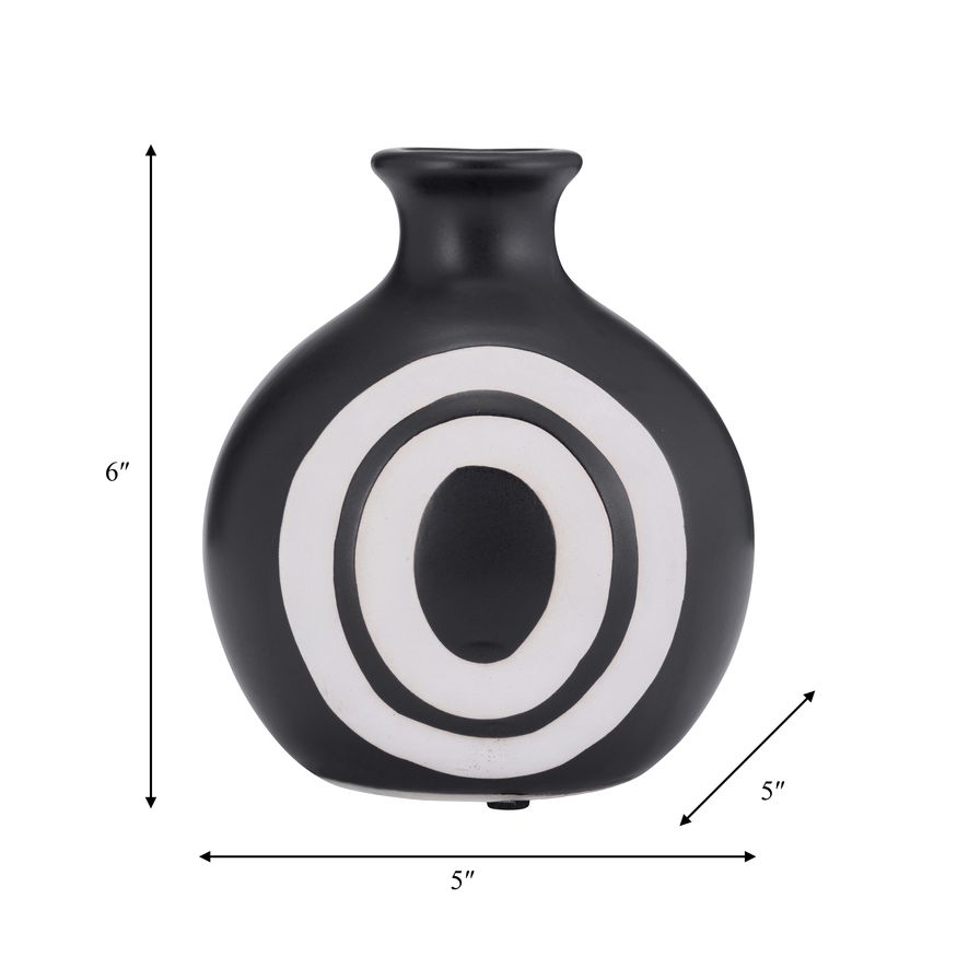 Sagebrook 7" Ceramic Abstract Vase - Black