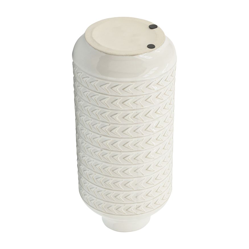 Sagebrook 16" Ceramic Aztec Vase - Ivory