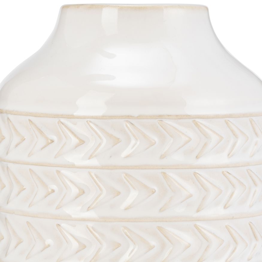 Sagebrook 10" Ceramic Aztec Vase - Ivory