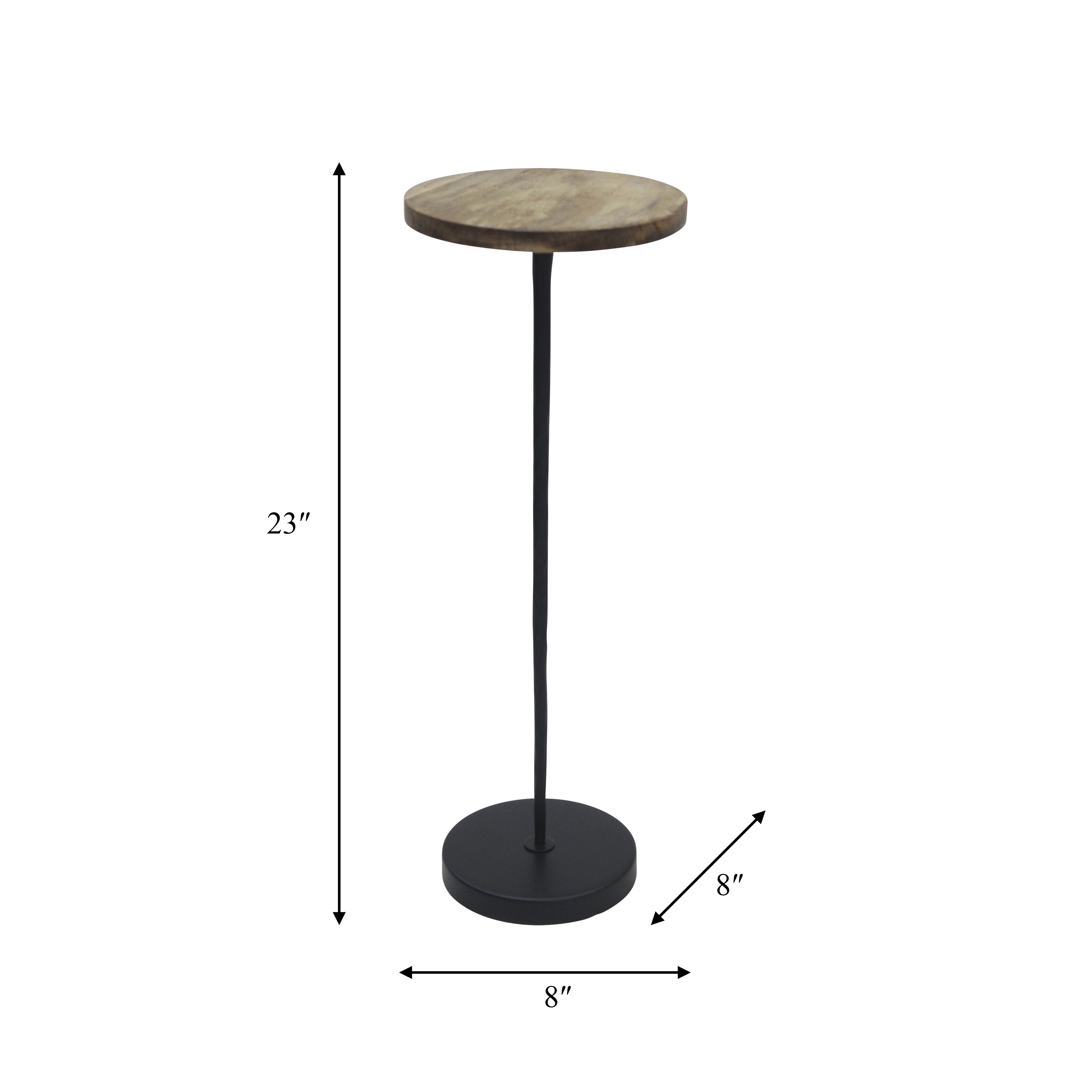 Sagebrook™ 23" Metal/Wood Drink Table - Brown/Black