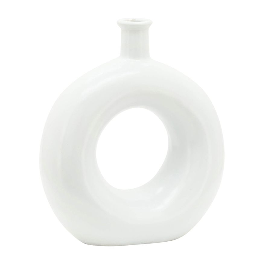 Sagebrook 8" Ceramic Round Cut-out Vase