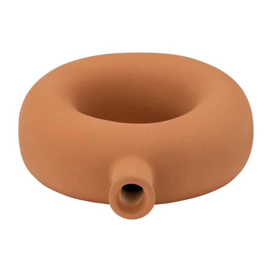 Sagebrook 8" Ceramic Round Cut-out Vase - Terracotta