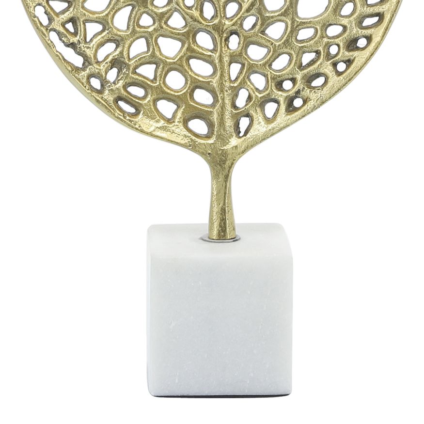 Sagebrook - 19" Metal Leaf On Stand in Gold