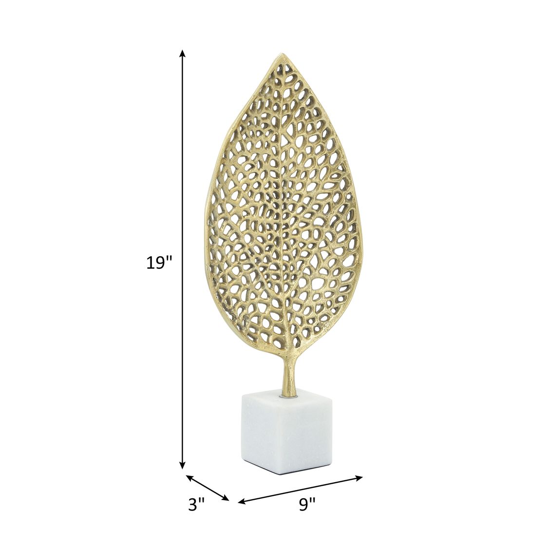 Sagebrook - 19" Metal Leaf On Stand in Gold