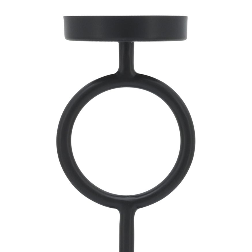 Sagebrook 13" Metal Ring Candle Holder - Black