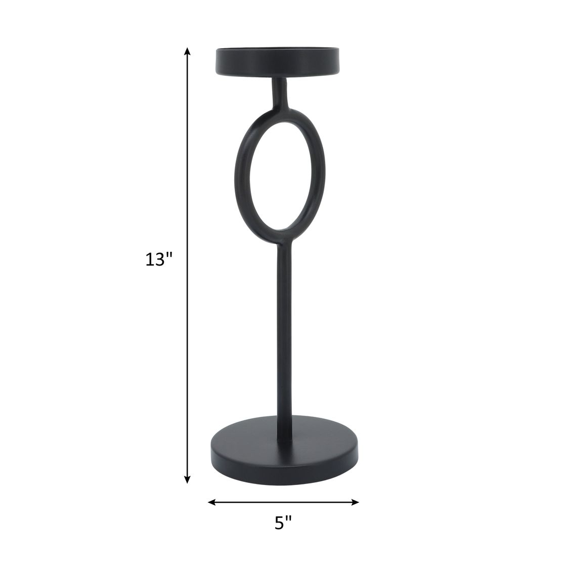 Sagebrook 13" Metal Ring Candle Holder - Black