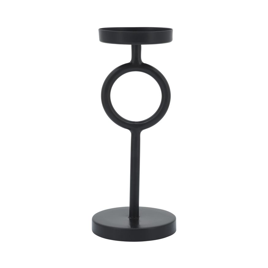 Sagebrook 10" Metal Ring Candle Holder - Black